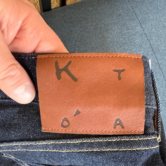 Men's Indigo Hiroshi Kato Raw Denim Slim Jeans - Picture 3 of 3